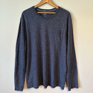 Gap Long Sleeve Heather Blue Crew Neck Shirt